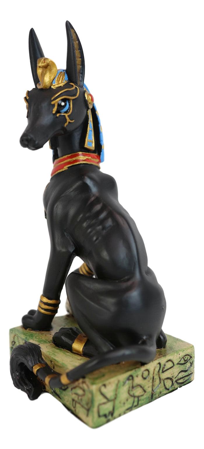 Ebros Gift Egyptian God Of The Dead Anubis With Uraeus Crown Standing On Mummy Skull Statue