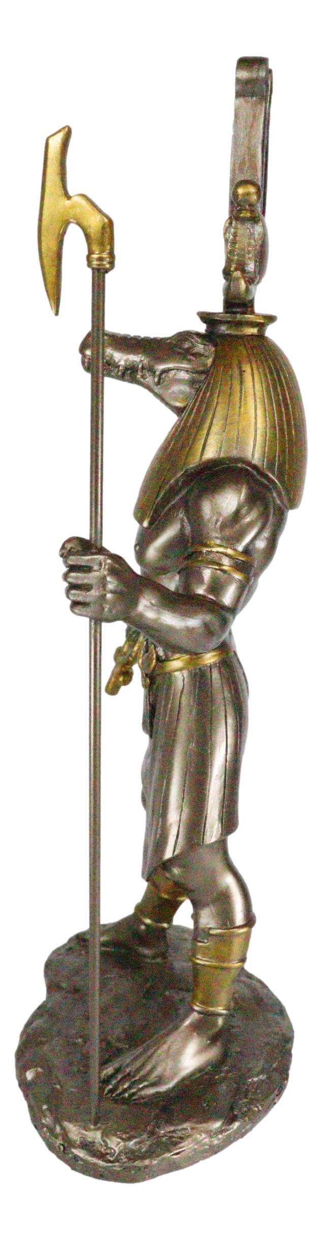 Ebros Gift Egyptian God Of The Nile Military Prowess Sobek With Ankh Sculpture 12"H Figurine