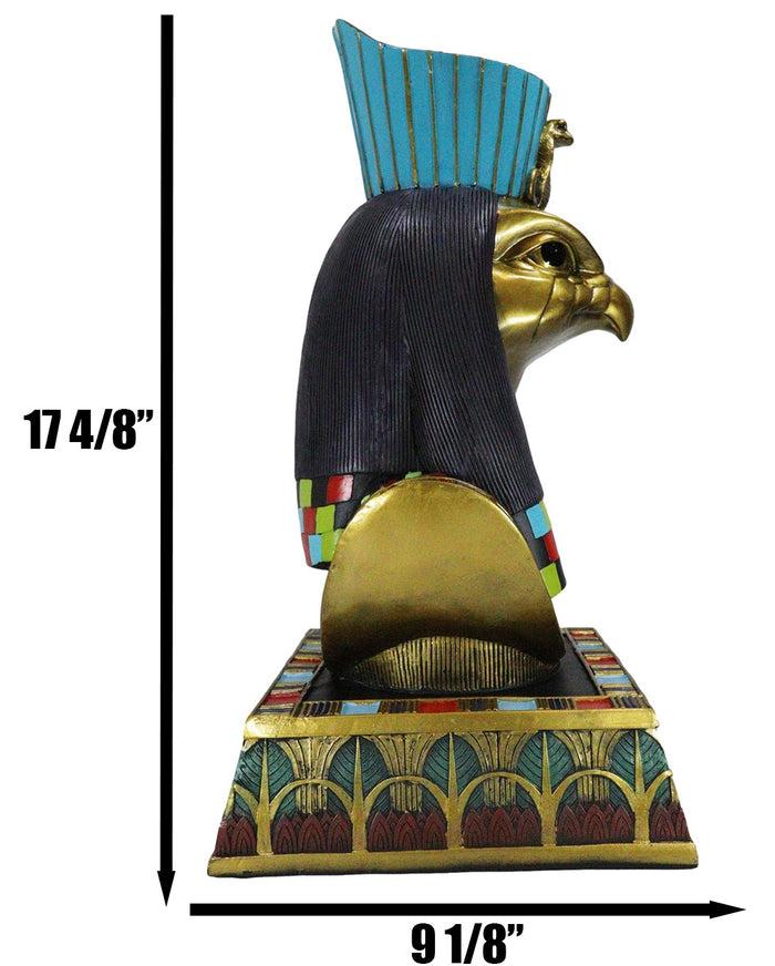 Ebros Gift Egyptian God Of The Sky And Sun Horus Ra With Pschent Bust Statue With Base
