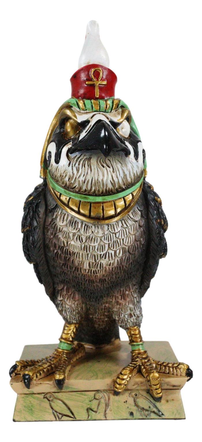 Ebros Gift Egyptian God Of The Sky Horus Falcon Bird With Pschent Crown On Base Figurine