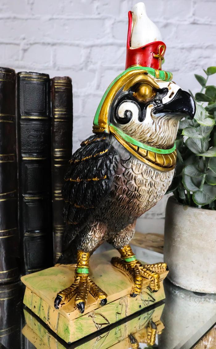 ebros gift Egyptian God of The Sky Horus Falcon Bird With Pschent Crown On Base Figurine
