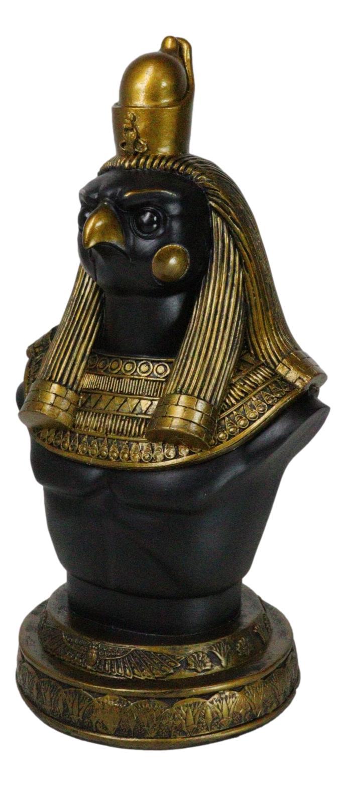 Ebros Gift Egyptian God Of The Sky Horus Ra Bust Decorative Box With Hieroglyphic Base