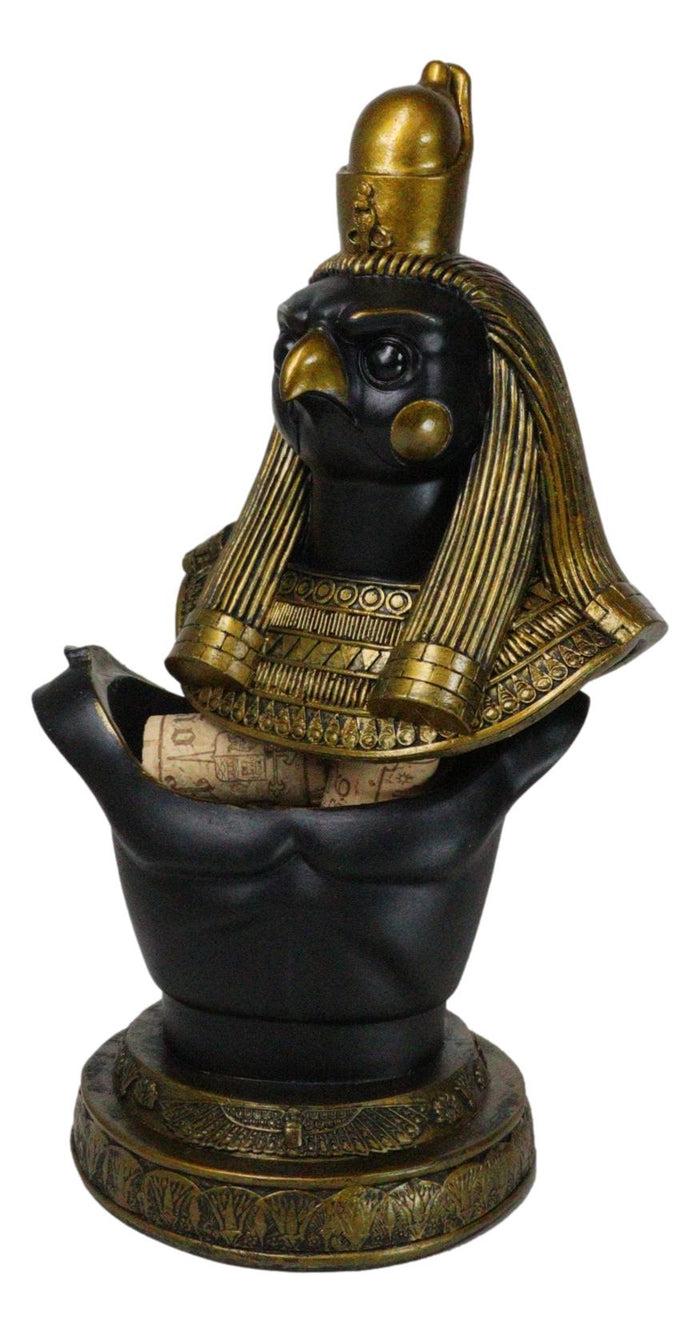 Ebros Gift Egyptian God Of The Sky Horus Ra Bust Decorative Box With Hieroglyphic Base