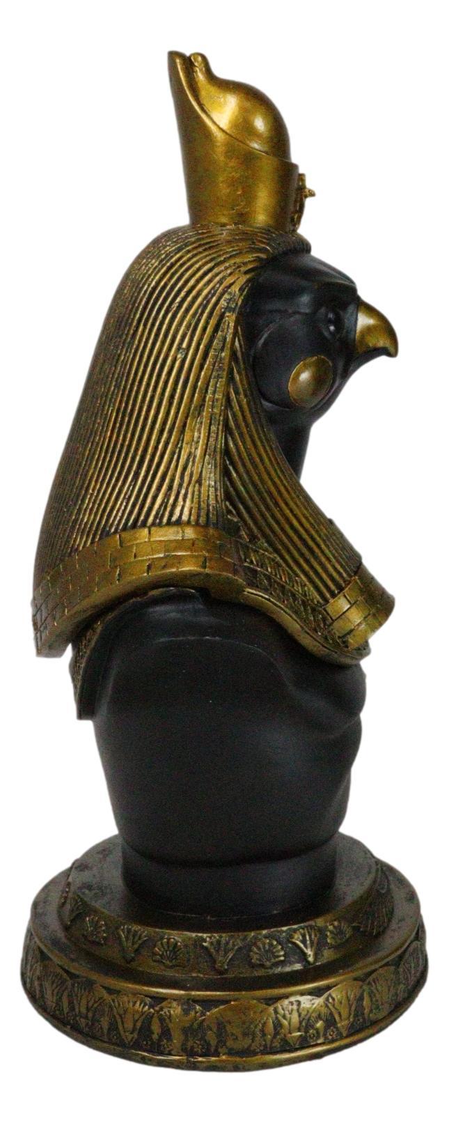 Ebros Gift Egyptian God Of The Sky Horus Ra Bust Decorative Box With Hieroglyphic Base