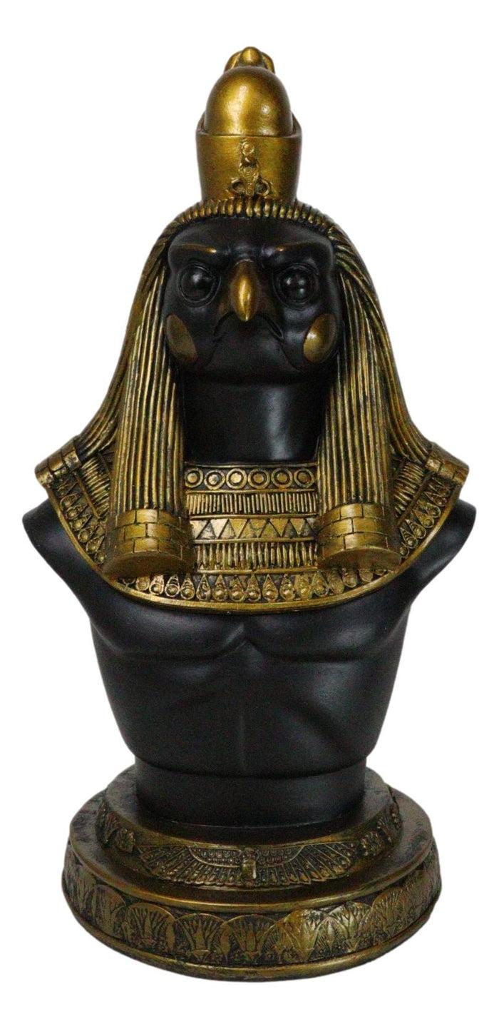 ebros gift Egyptian God of The Sky Horus Ra Bust Decorative Box With Hieroglyphic Base