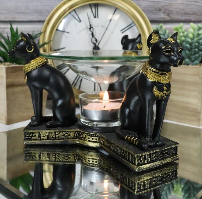 ebros gift Egyptian Goddess Bastet Bast Cat Trio Candle Heat Oil Tart Scent Burner Decor