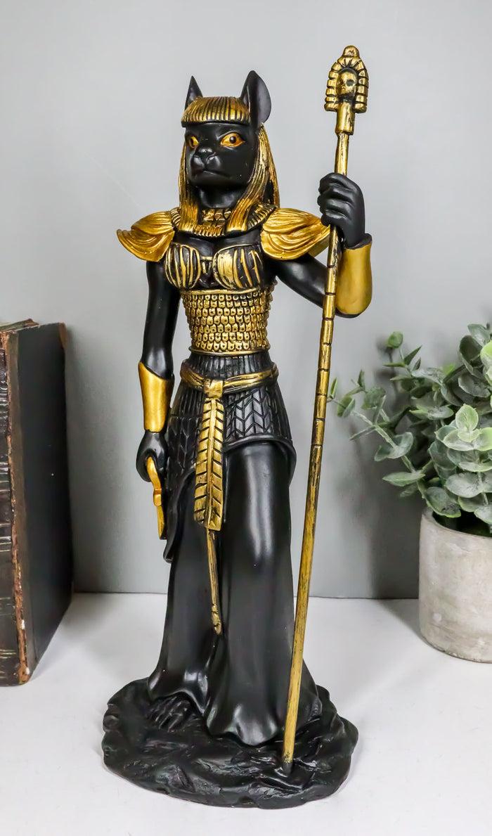 ebros gift Egyptian Goddess Bastet Cat Statue 11"H Ubasti Goddess Of Protection Health Home