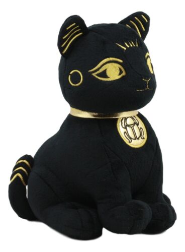 Ebros Gift Egyptian Goddess Bastet Cat With Scarab Amulet Plush Toy Soft Doll Collectible
