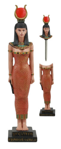 ebros gift Egyptian Goddess Hathor Statue Letter Opener 11"Tall Patroness Of Motherhood Joy