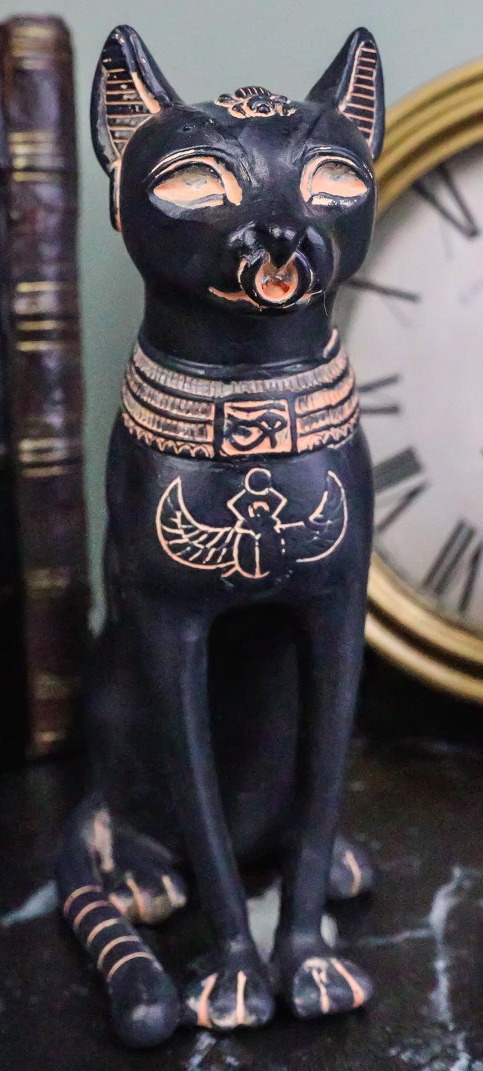 ebros gift Egyptian Goddess Of Fertility Bastet Cat Figurine In Rustic Clay Antique Finish