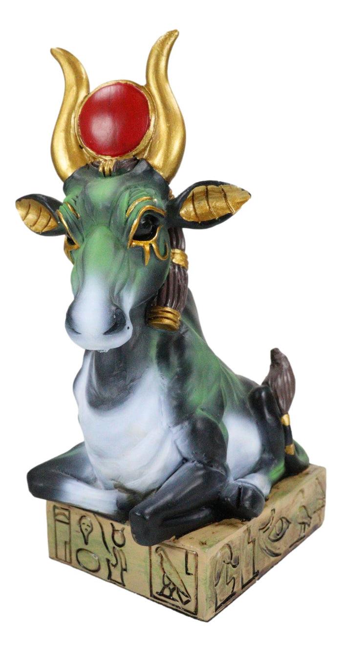 Ebros Gift Egyptian Goddess Of Love Hathor Ra Cow Sitting On Hieroglyphic Base Figurine