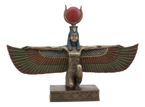 Ebros Gift Egyptian Goddess Of Motherhood And Magic Isis Ra Kneeling With Open Wings Statue