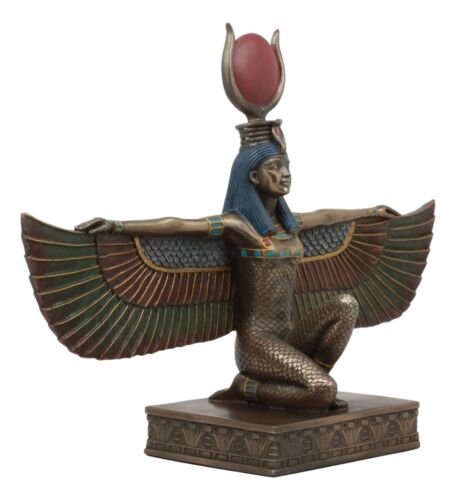 Ebros Gift Egyptian Goddess Of Motherhood And Magic Isis Ra Kneeling With Open Wings Statue