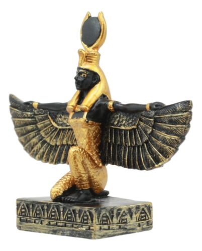 Ebros Gift Egyptian Goddess Of Motherhood Isis With Open Wings Dollhouse Miniature Statue
