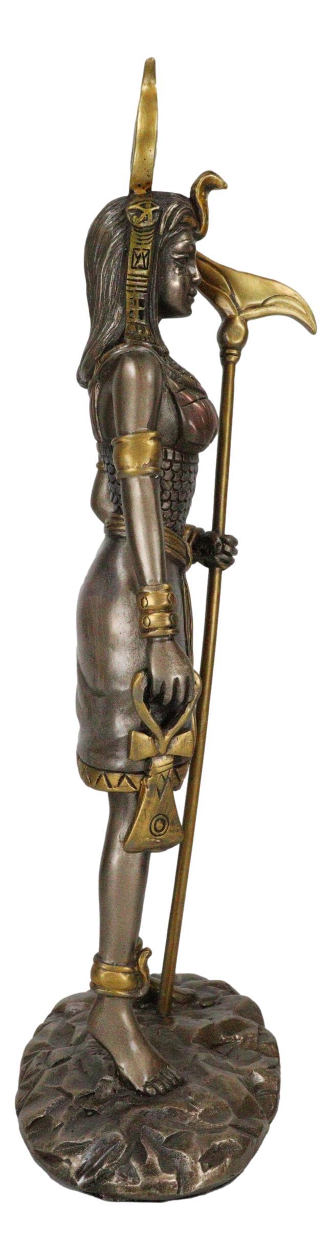Ebros Gift Egyptian Goddess Of Motherhood Sky Love Arts Hathor Ra Holding Staff Figurine