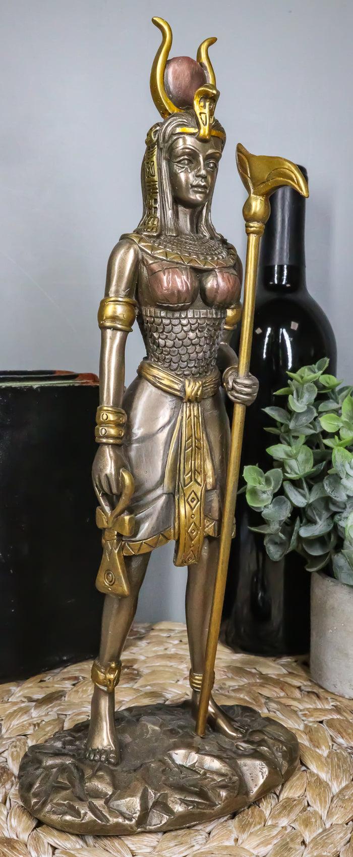 Ebros Gift Egyptian Goddess Of Motherhood Sky Love Arts Hathor Ra Holding Staff Figurine