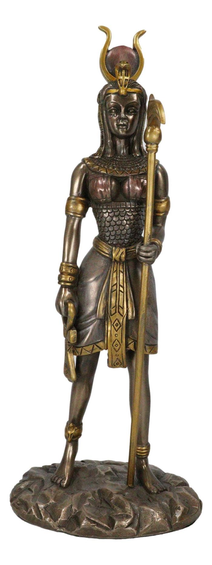 Ebros Gift Egyptian Goddess Of Motherhood Sky Love Arts Hathor Ra Holding Staff Figurine