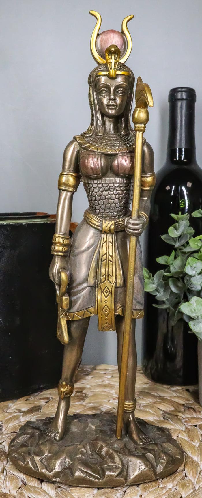 ebros gift Egyptian Goddess of Motherhood Sky Love Arts Hathor Ra Holding Staff Figurine
