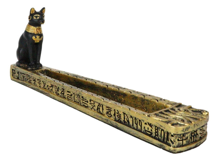 Ebros Gift Egyptian Goddess Of Protection Bastet Cat Deity Hieroglyphic Incense Holder