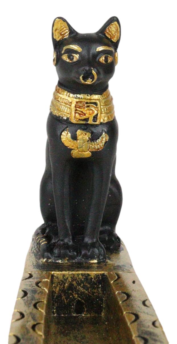 Ebros Gift Egyptian Goddess Of Protection Bastet Cat Deity Hieroglyphic Incense Holder