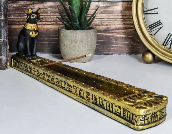 ebros gift Egyptian Goddess of Protection Bastet Cat Deity Hieroglyphic Incense Holder