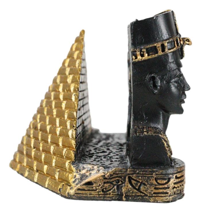 Ebros Gift Egyptian Goddess Queen Nefertiti Winged Isis Maat Pyramid Card Holder Figurine
