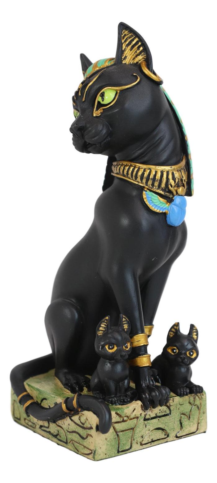 Ebros Gift Egyptian Goddess Sitting Cat Bastet Mother With Kittens Statue In Vivid Colors
