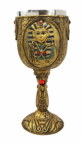 Ebros Gift Egyptian Gods And Royalty Wine Goblets Set Of 11 King Tut Nefertiti Anubis Seth