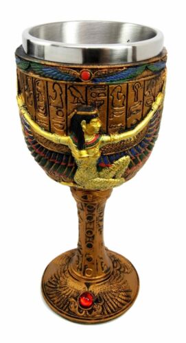 Ebros Gift Egyptian Gods And Royalty Wine Goblets Set Of 11 King Tut Nefertiti Anubis Seth