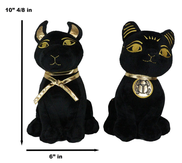 Ebros Gift Egyptian Gods Anubis Jackal Dog And Bastet Cat Plush Toys Set Of 2 Stuffed Dolls