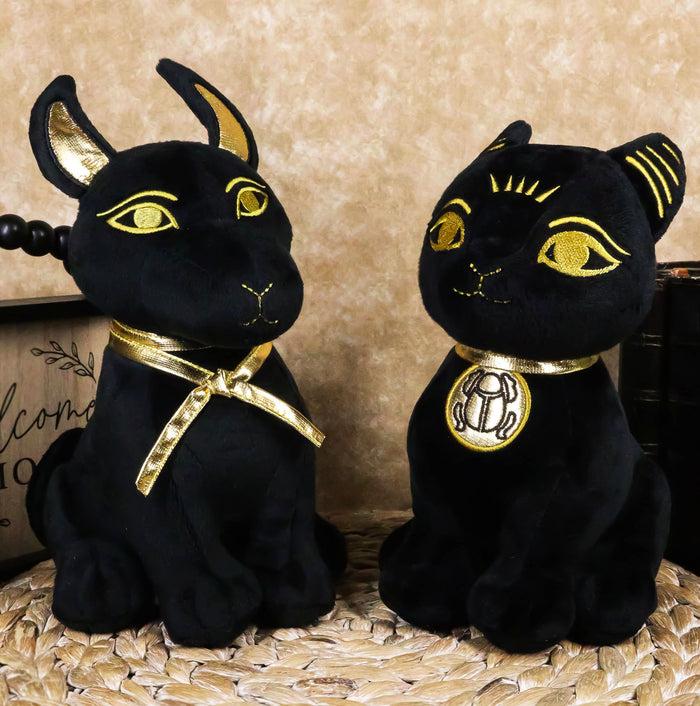 ebros gift Egyptian Gods Anubis Jackal Dog And Bastet Cat Plush Toys Set Of 2 Stuffed Dolls