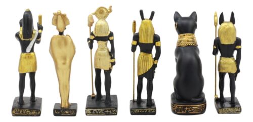 Ebros Gift Egyptian Gods Anubis Osiris Seth Horus Bastet Thoth Miniature Statues Set Of 6
