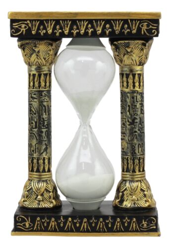 Ebros Gift Egyptian Gods Eye Of Horus And Ankh Hieroglyphic Column Sand Timer Statue Decor