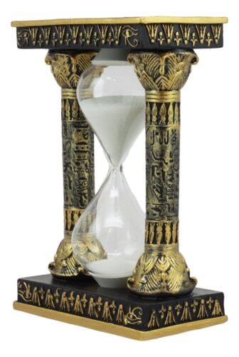 Ebros Gift Egyptian Gods Eye Of Horus And Ankh Hieroglyphic Column Sand Timer Statue Decor