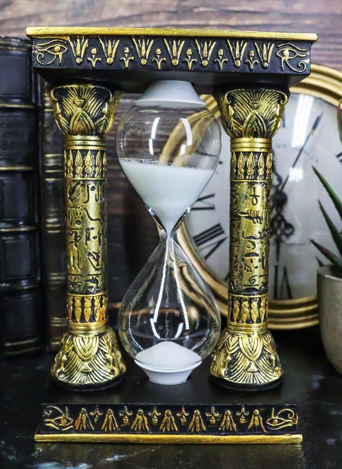 ebros gift Egyptian Gods Eye Of Horus And Ankh Hieroglyphic Column Sand Timer Statue Decor