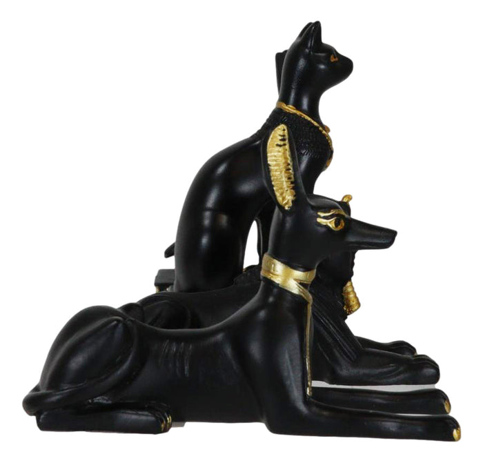 Ebros Gift Egyptian Gods Horus Androsphinx Bastet And Anubis Mini Figurines Set Of 4