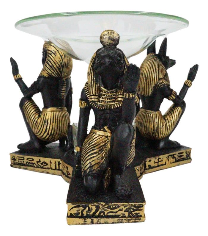 Ebros Gift Egyptian Gods Horus Anubis And Pharaoh Candle Heat Oil Tart Scent Burner Decor
