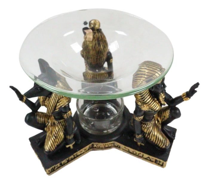 Ebros Gift Egyptian Gods Horus Anubis And Pharaoh Candle Heat Oil Tart Scent Burner Decor