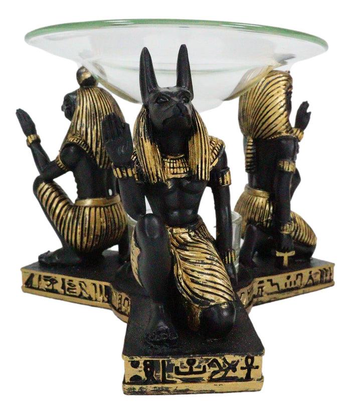 Ebros Gift Egyptian Gods Horus Anubis And Pharaoh Candle Heat Oil Tart Scent Burner Decor