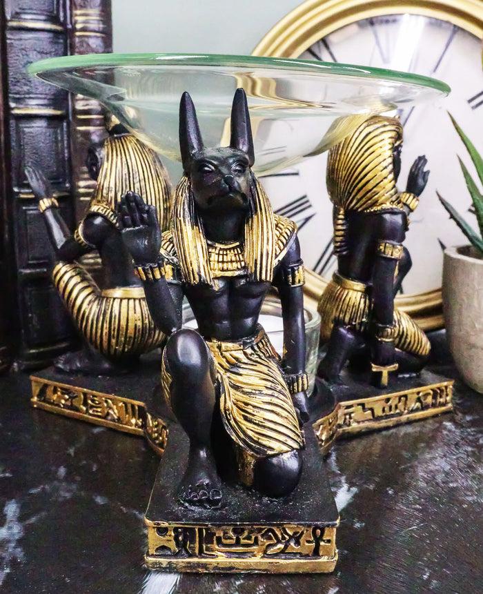 ebros gift Egyptian Gods Horus Anubis And Pharaoh Candle Heat Oil Tart Scent Burner Decor