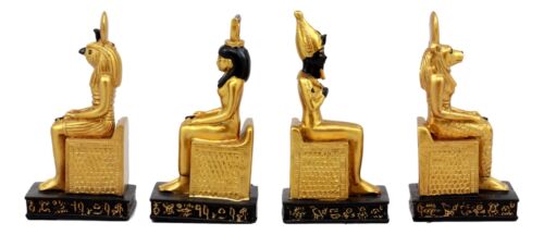 Ebros Gift Egyptian Gods Horus Osiris Sekhmet And Isis Seated On Thrones Figurine Set Of 4