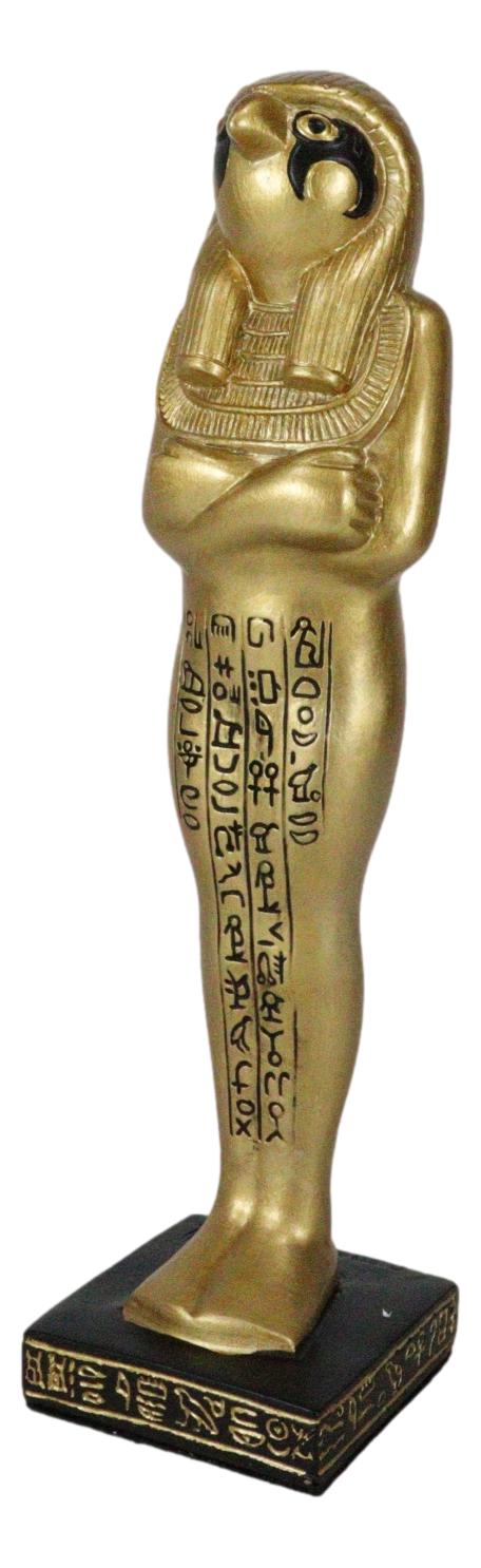 Ebros Gift Egyptian Golden God Horus King Tut Sarcophagus Mummy With Hieroglyphs Figurine