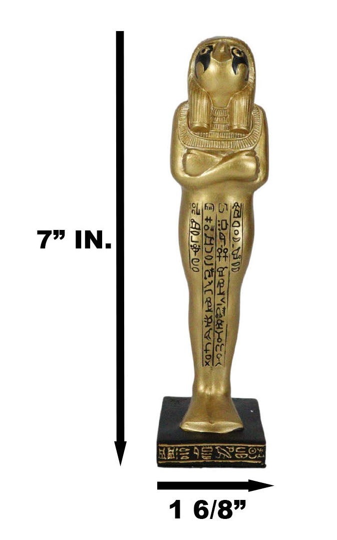 Ebros Gift Egyptian Golden God Horus King Tut Sarcophagus Mummy With Hieroglyphs Figurine