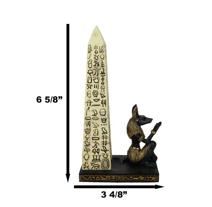 Ebros Gift Egyptian Jackal Dog Deity Anubis Kneeling Hieroglyphic Obelisk Incense Burner