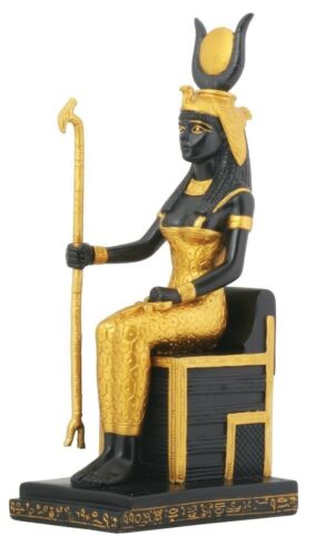 Ebros Gift Egyptian King Queen Goddess Isis & God Osiris Sitting On Throne Figurine Set