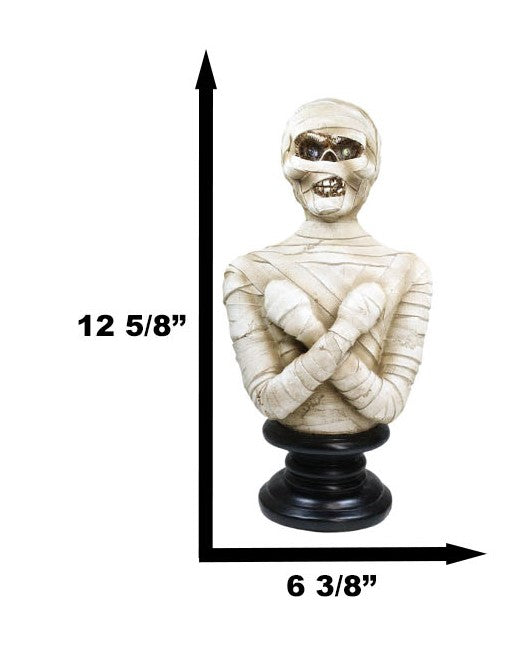 Ebros Gift Egyptian King Tut Corpse Mummy Sarcophagus Bust Figurine With LED Light Up Eyes