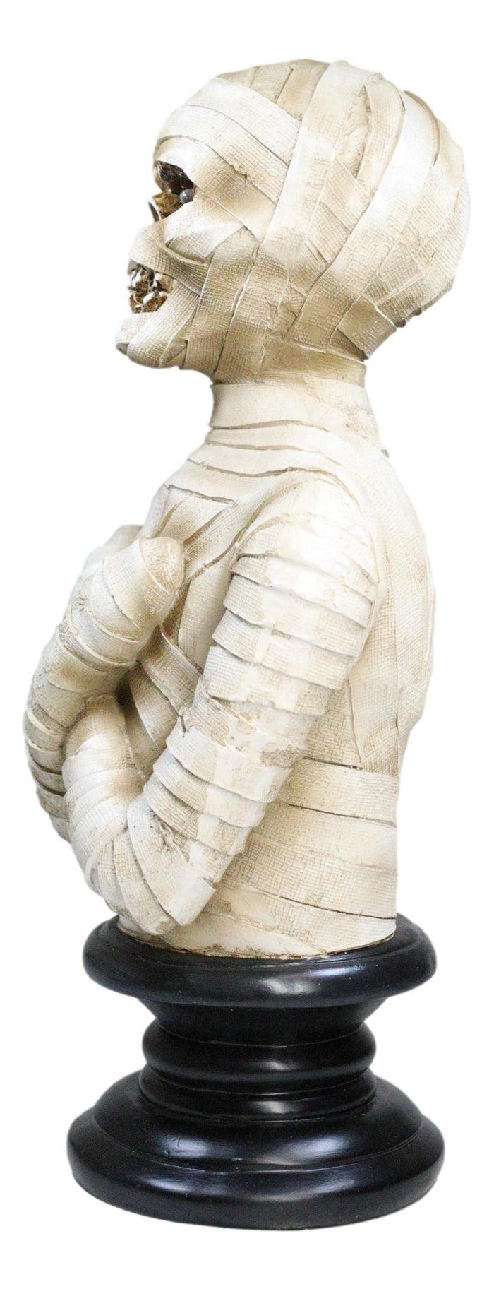 Ebros Gift Egyptian King Tut Corpse Mummy Sarcophagus Bust Figurine With LED Light Up Eyes