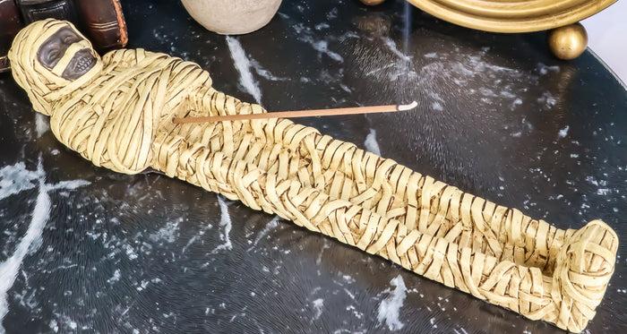 ebros gift Egyptian King Tut Dead Sarcophagus Mummy In Bandage Stick Incense Holder Burner