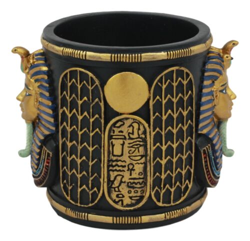 Ebros Gift Egyptian King Tut Pharaoh Pen Holder 4"H Tutankhamun Bust Stationery Organizer