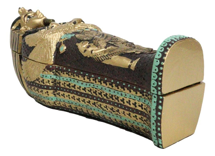 Ebros Gift Egyptian King Tutankhamun Pharaoh Sarcophagus Coffin With Mummy Figurine Set